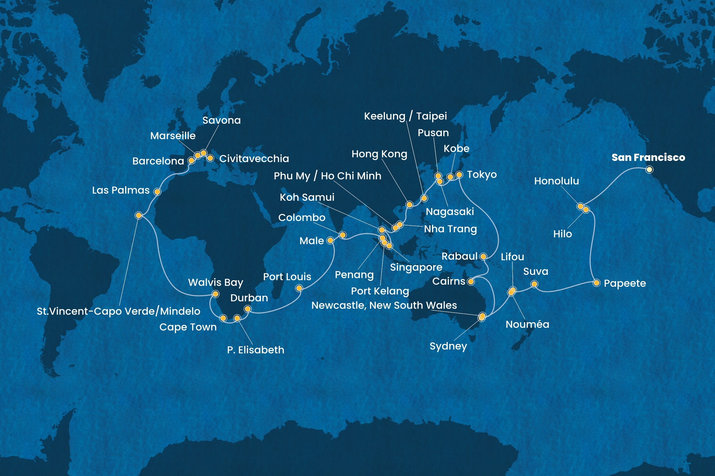 Cruise 101 days World Cruise from San Francisco January 03 2027